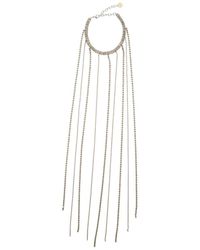 Silvia Gnecchi - Metallic-Colored Necklace With All-Over Applied Glass Crystals And Adjustable Clasp - Lyst