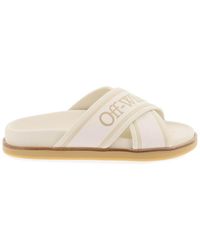 Off-White c/o Virgil Abloh - Embroidered Logo Slides With - Lyst