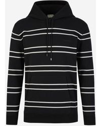 Saint Laurent - Striped Hood Sweatshirt - Lyst