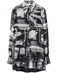 Off-White c/o Virgil Abloh - Off- X-Ray-Print Silk Shirt Dress - Lyst