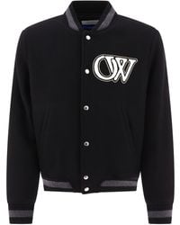 Off-White c/o Virgil Abloh - Urban Classic Wool Blend Varsity Jacket - Lyst