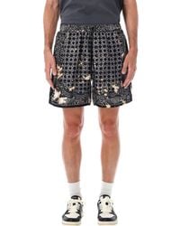 Amiri - Bleach Bandana Print Silk Shorts - Lyst