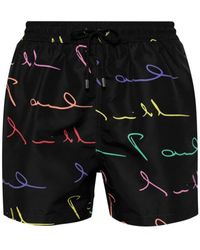 Paul Smith - Swim Shorts With Logo Print - Lyst