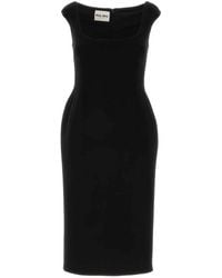 Miu Miu - Virgin Wool Midi Dress - Lyst