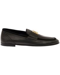 Dolce & Gabbana - Loafers With Interlocking Dg Logo Placque - Lyst