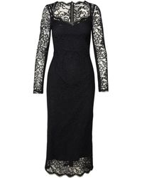 Dolce & Gabbana - Floral Lace Midi Dress - Lyst