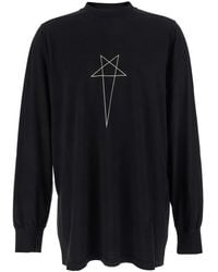 Rick Owens - Crewneck T-Shirt With Logo Print On The Front - Lyst