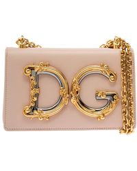 Dolce & Gabbana - 'Barocco' Crossbody Bag With Chain Shoulder Strap And Monogram Logo - Lyst