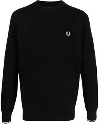 Fred Perry - Logo Cotton Crewneck Jumper - Lyst