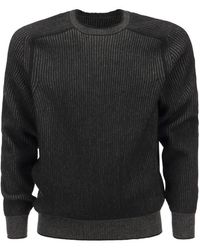 Sease - Dinghy - Ribbed Cashmere Reversible Crew Neck Sweater - Lyst