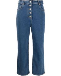 PS by Paul Smith - Wide Leg Cropped Denim Jeans - Lyst