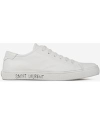 Saint Laurent - Malibu Leather Sneakers - Lyst