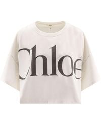 Chloé - Cropped Boxy Logo T-Shirt - Lyst