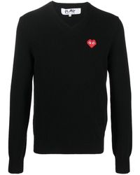 COMME DES GARÇONS PLAY - V-neck Logo Sweater - Lyst