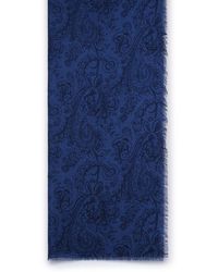 Etro - Blue Cashmere And Silk Scarf - Lyst