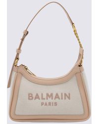 Balmain - Creme And Nude Leather B-army Shoulder Bag - Lyst