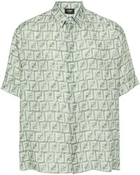 Fendi - Linen Shirt With Ff Print - Lyst
