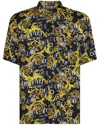 Versace - Multicolor Short Sleeves Shirt With All-over Baroque Logo Print In Viscose - Lyst