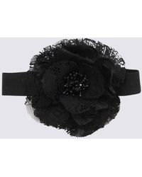 Dolce & Gabbana - Black Silk Flower Choker - Lyst