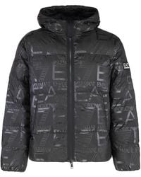 EA7 - Hooded Full-Zip Down Jacket - Lyst