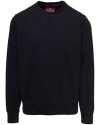 Parajumpers - Black Crewneck Sweatshirt With Logo Patch In Cotton - Lyst