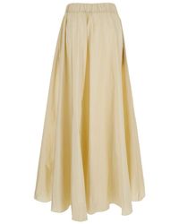 P.A.R.O.S.H. - Midi Skirt With Elastic Waist And Ruffle Design - Lyst