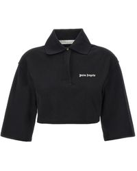 Palm Angels - 'Classic Logo' Crop Polo Shirt - Lyst