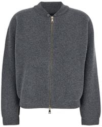 Fabiana Filippi - Ribbed Knit Sweatshirt With Front Zip Closure - Lyst