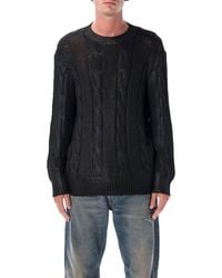 DIESEL - K-michiu Shiny Cable-knit Sweater - Lyst