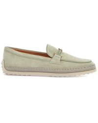 Tod's - Oil Calfskin Loafers With Leather Sole And Detail - Lyst