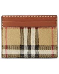 Burberry - Check-print Leather Card Holder - Lyst