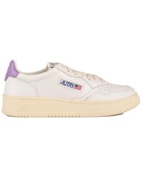 Autry - And Lilac Leather Medalist Low Sneakers - Lyst