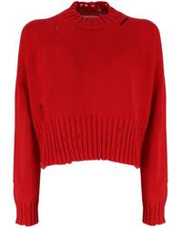 Marni - Distressed Cropped Sweater - Lyst