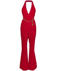 Moschino - Jumpsuit With Halter Neck And Padlock Detail - Lyst