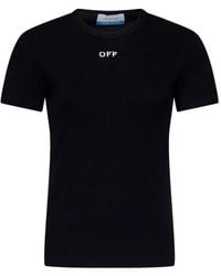 Off-White c/o Virgil Abloh - Off Stamp Ribbed-Knit Top - Lyst