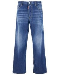 DSquared² - Jeans With Distressed Effect And Embroidered Logo On The Back - Lyst