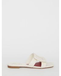 Roger Vivier - Leather Stitching Buck Sandals - Lyst