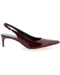 Plain - 'Luisa' Bordeaux Slingback Pumps With Low Heel - Lyst