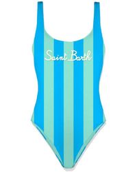 Saint Barth - Striped Print One Piece Swimsuit - Lyst