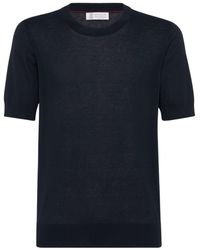Brunello Cucinelli - Slub-Texture Fine-Knit T-Shirt - Lyst