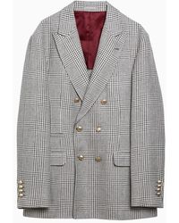 Brunello Cucinelli - Prince Of Wales Double-Breasted Jacket - Lyst