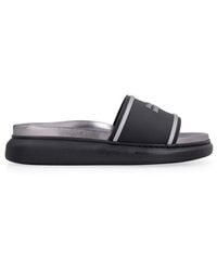 McQueen - Logo Detail Rubber Slides - Lyst