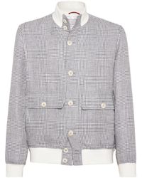 Brunello Cucinelli - Prince Of Wales Bomber Jacket - Lyst
