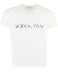 Saint Laurent - T-Shirt Col Rond (Vo - Lyst