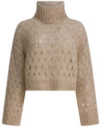 Brunello Cucinelli - "Dazzling Net" Turtleneck Sweater - Lyst
