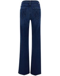 Mother - Blue Five-pocket Straight Jeans In Stretch Cotton Blend Denim Woman - Lyst