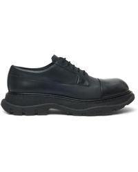 Alexander McQueen - Tread Leather Lace Up Shoes - Lyst