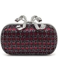 Self-Portrait - Clutch Bag With Bow And Crystals - Lyst