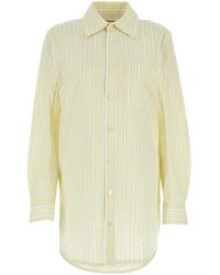 Bottega Veneta - Embroidered Cotton Blend Oversize Shirt - Lyst