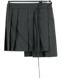 Acne Studios - Dark Wool Blend Pleated Skirt - Lyst